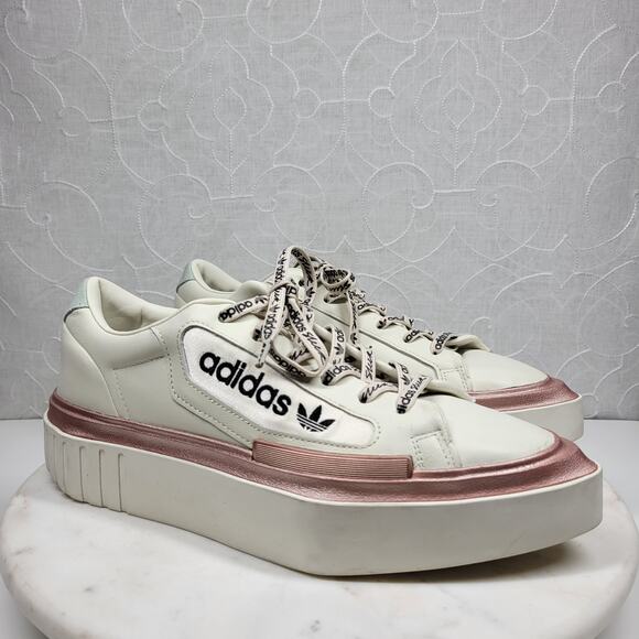 Adidas HyperSleek Womens 10 Off White Copper Metallic Platform Sneaker Shoe - Picture 3 of 16